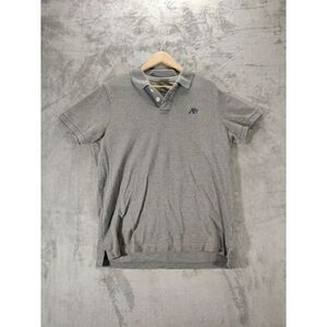 Aeropostale Shirt Men's Large Gray Shortsleeve Polo With Blue Logo On Chest Prep